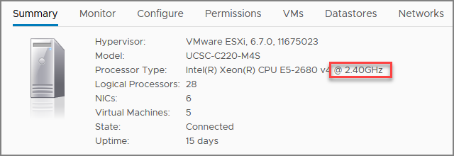 Physical CPU speed