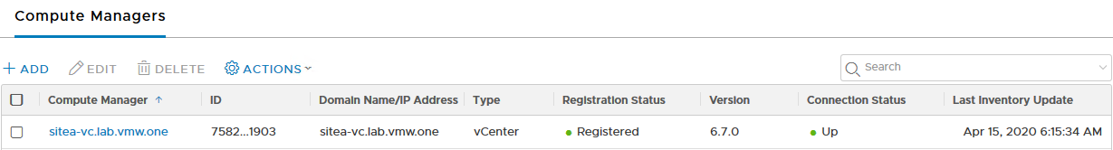 Compute Manager Registered